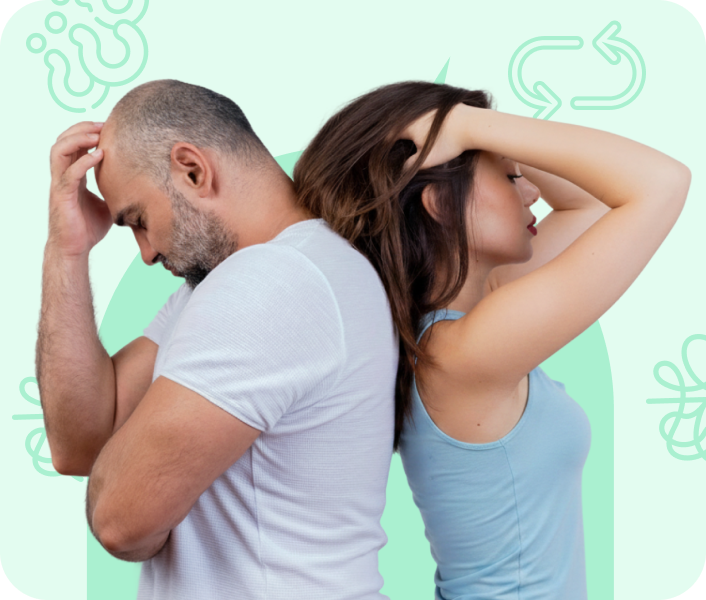 Pareja en sesión de terapia psicológica