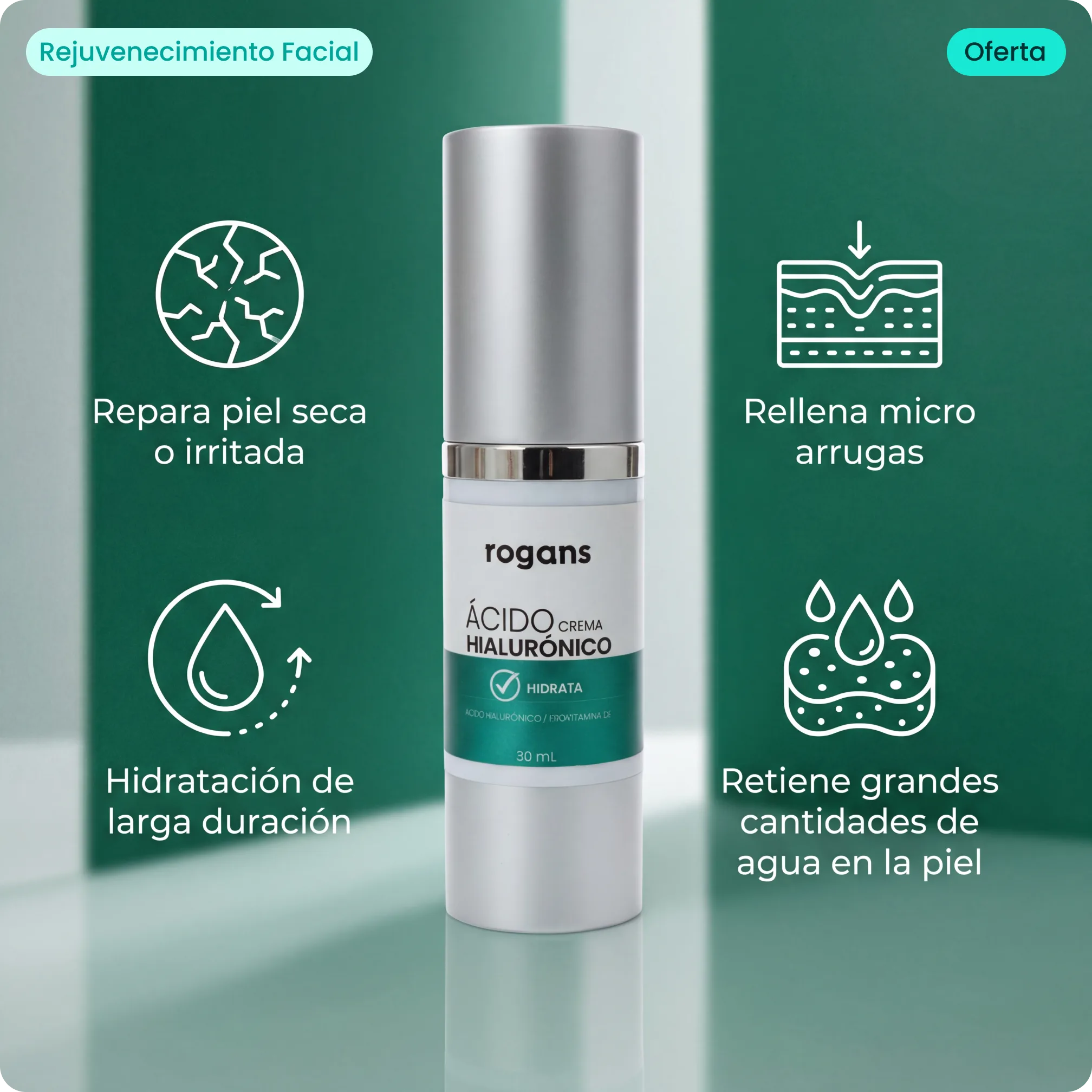 Crema Ácido Hialurónico Rogans 6 Crema Ácido Hialurónico Rogans - Image 2